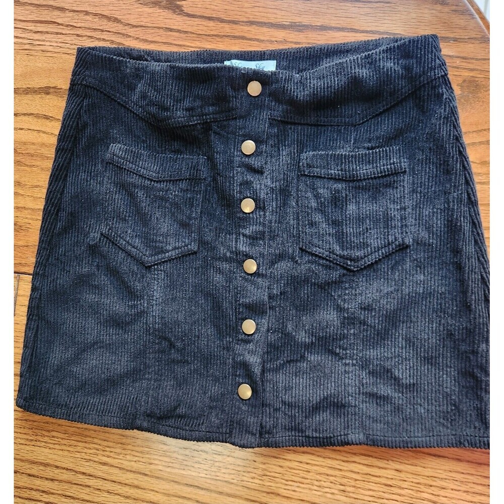 Anthropologie She & Sky Corduroy Snap Front A-Line Mini Skirt Women’s SZ L - Picture 3 of 10